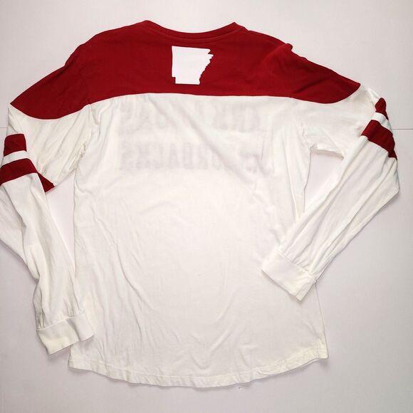 Three Square Arkansas Razorbacks White & Red Long Sleeve T-Shirt Size M - Picture 3 of 6